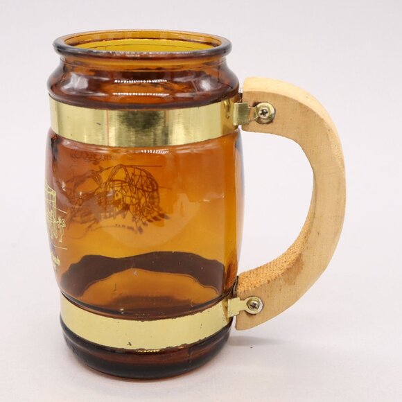 Ragin' Cajun Rollercoaster Amber Glass Tankard Mug Pontchartrain Beach Amusement - Picture 9 of 14